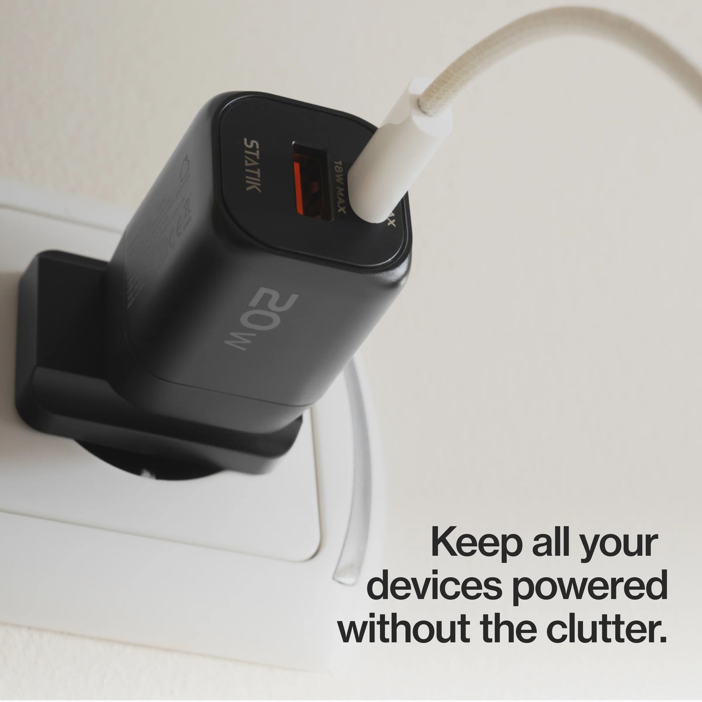 20W GaN Power Adapter | 2 Port Wall Charger | Universal & Compact - Image 4