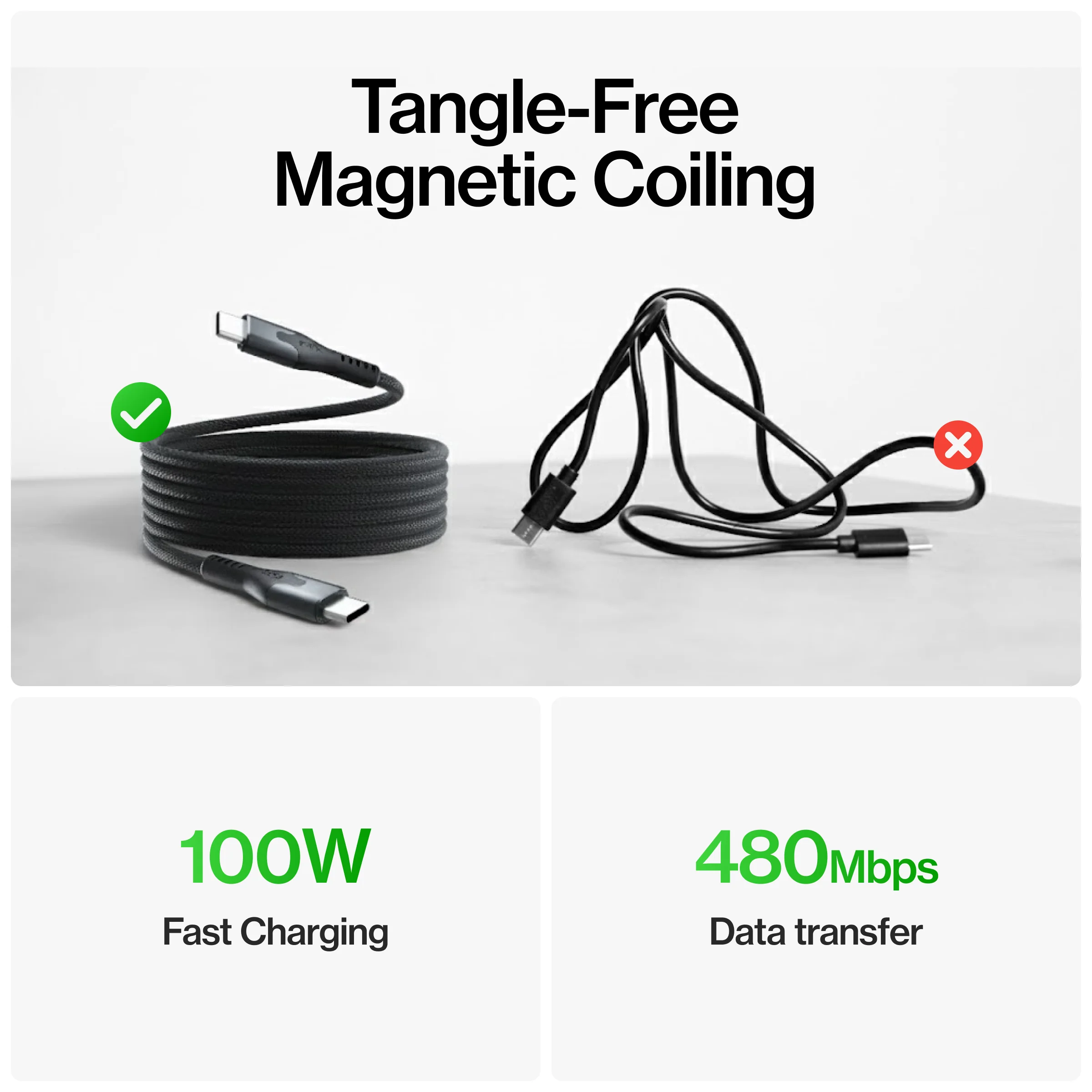 MagStack® Pro | Fast Charge & Data Cable | Tangle-Free Magnetic Nylon - Image 19