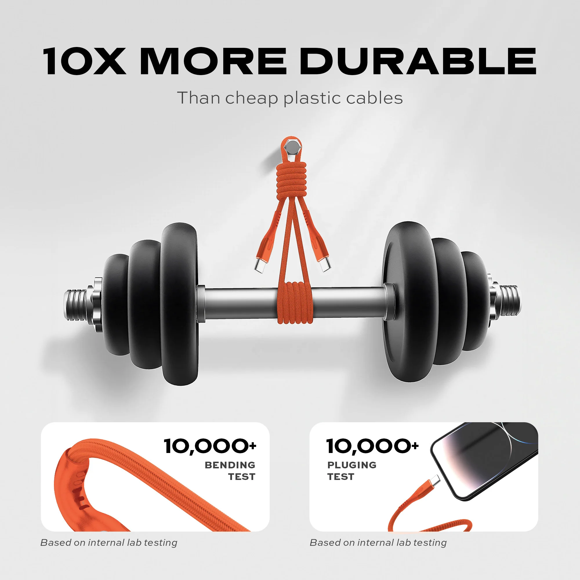 MagStack® Pro Blaze Orange | Fast Charge & Data Cable | Tangle-Free Magnetic Nylon - Image 4