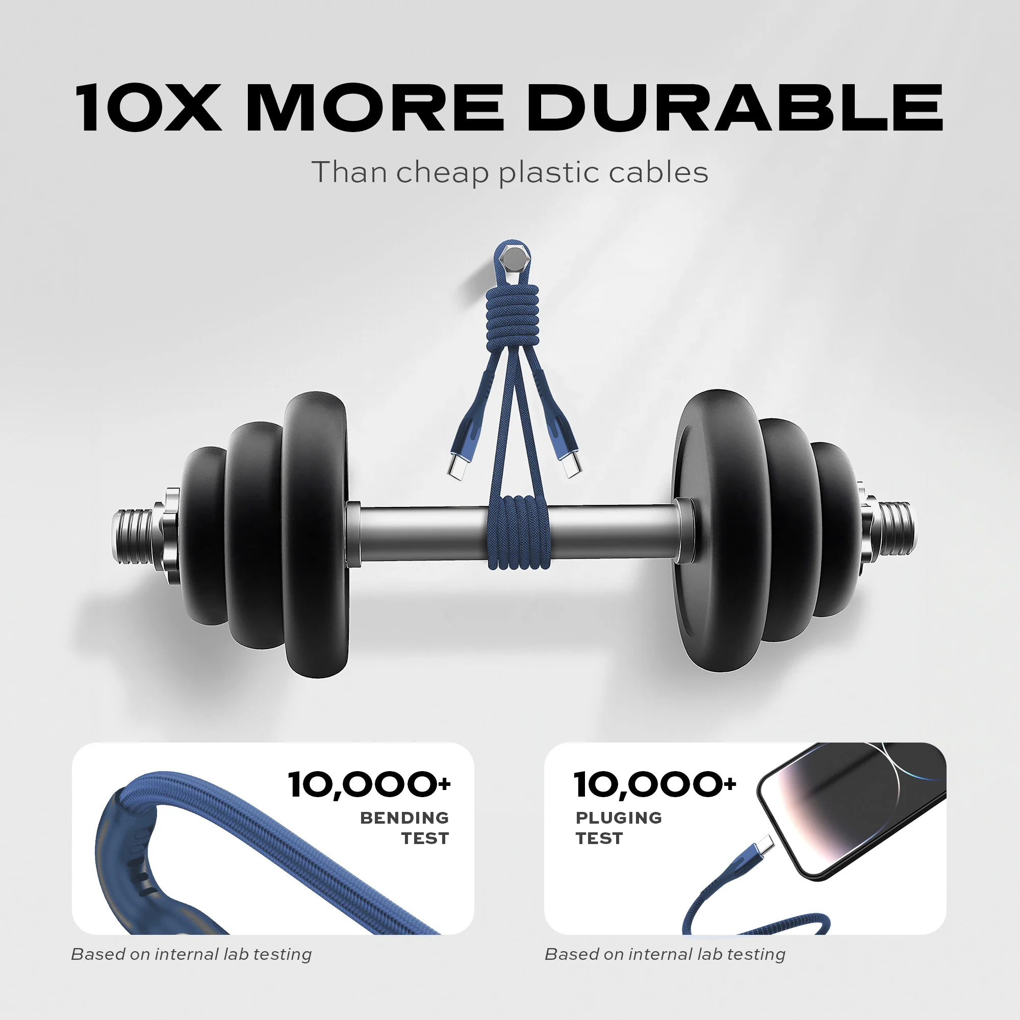 MagStack® Pro Navy Blue | Fast Charge & Data Cable | Tangle-Free Magnetic Nylon - Image 4