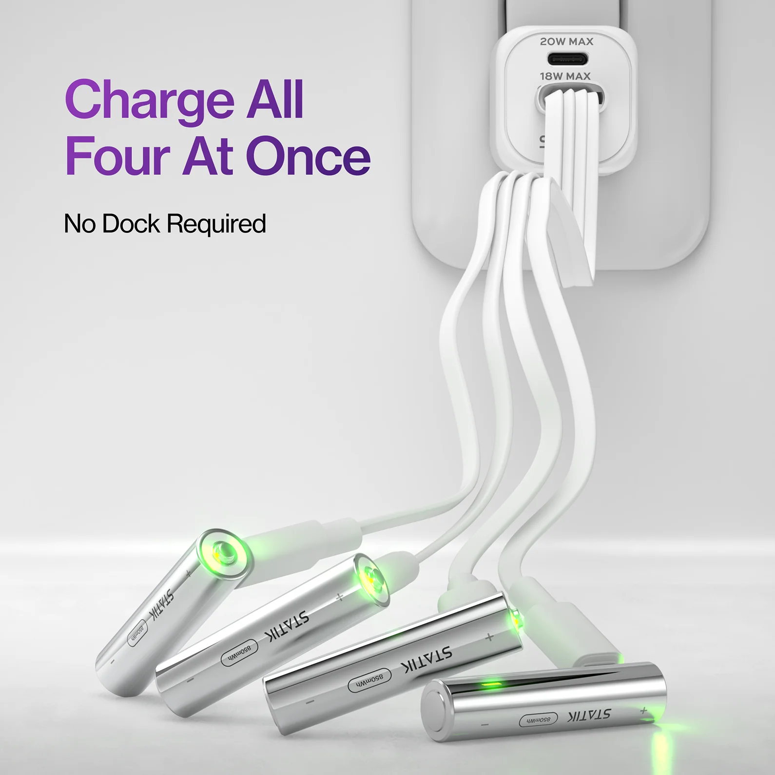 Rechargeable AAA Batteries |  4 Pack | USB-C Rechargeable - Image 5