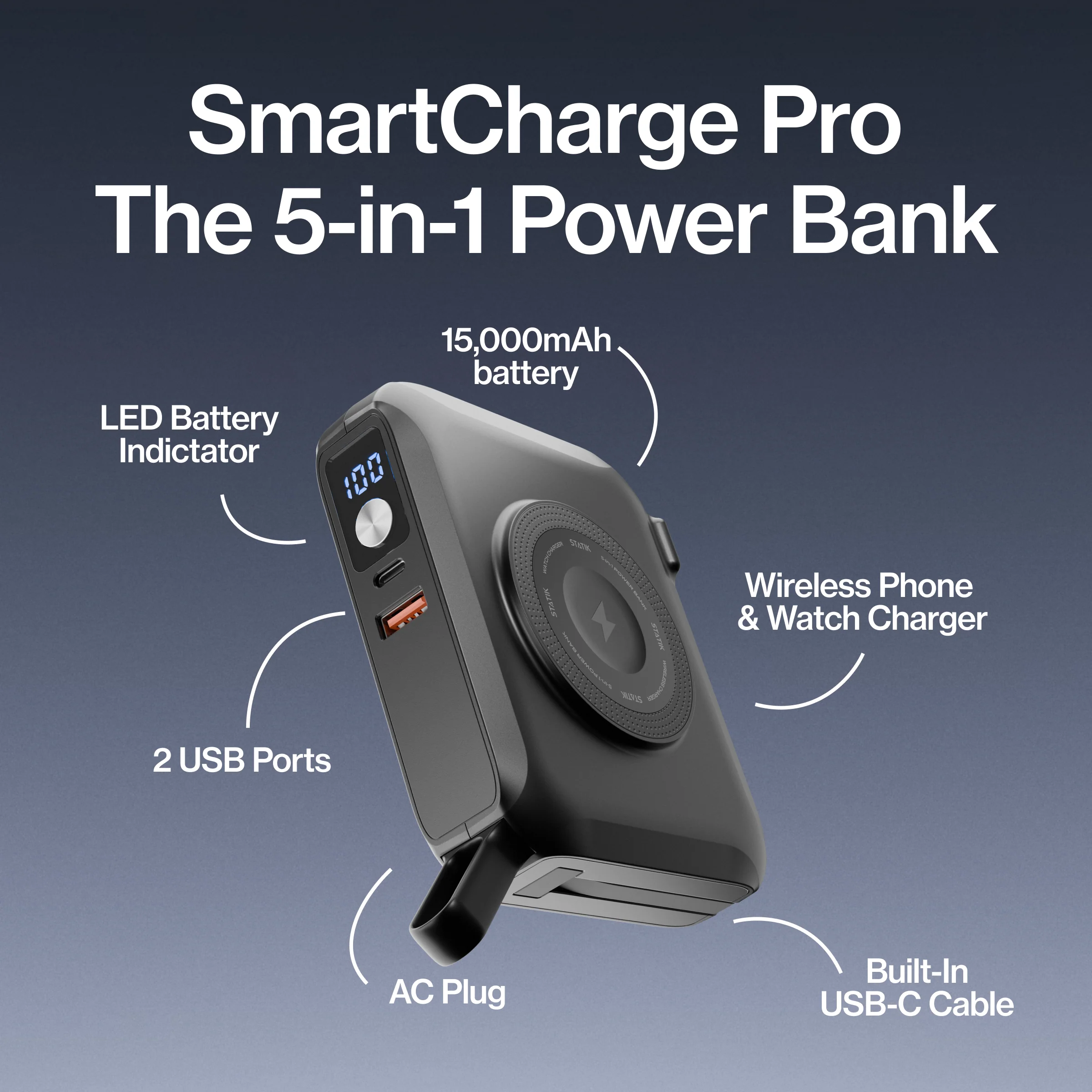 SmartCharge Pro | 15,000 mAh PowerBank and Charger - Image 13