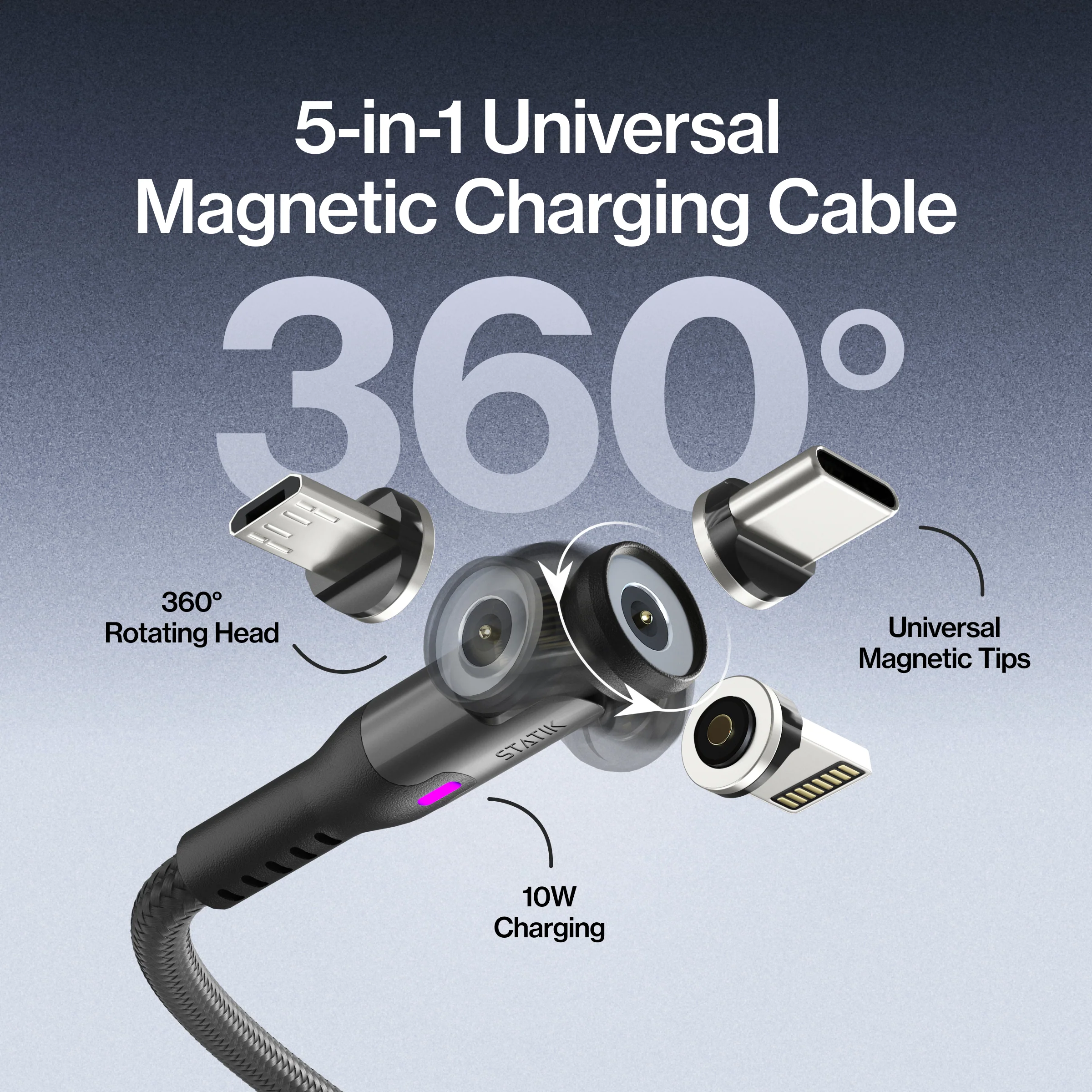 Statik® 360 | Universal Magnetic Charge Cable - Image 13
