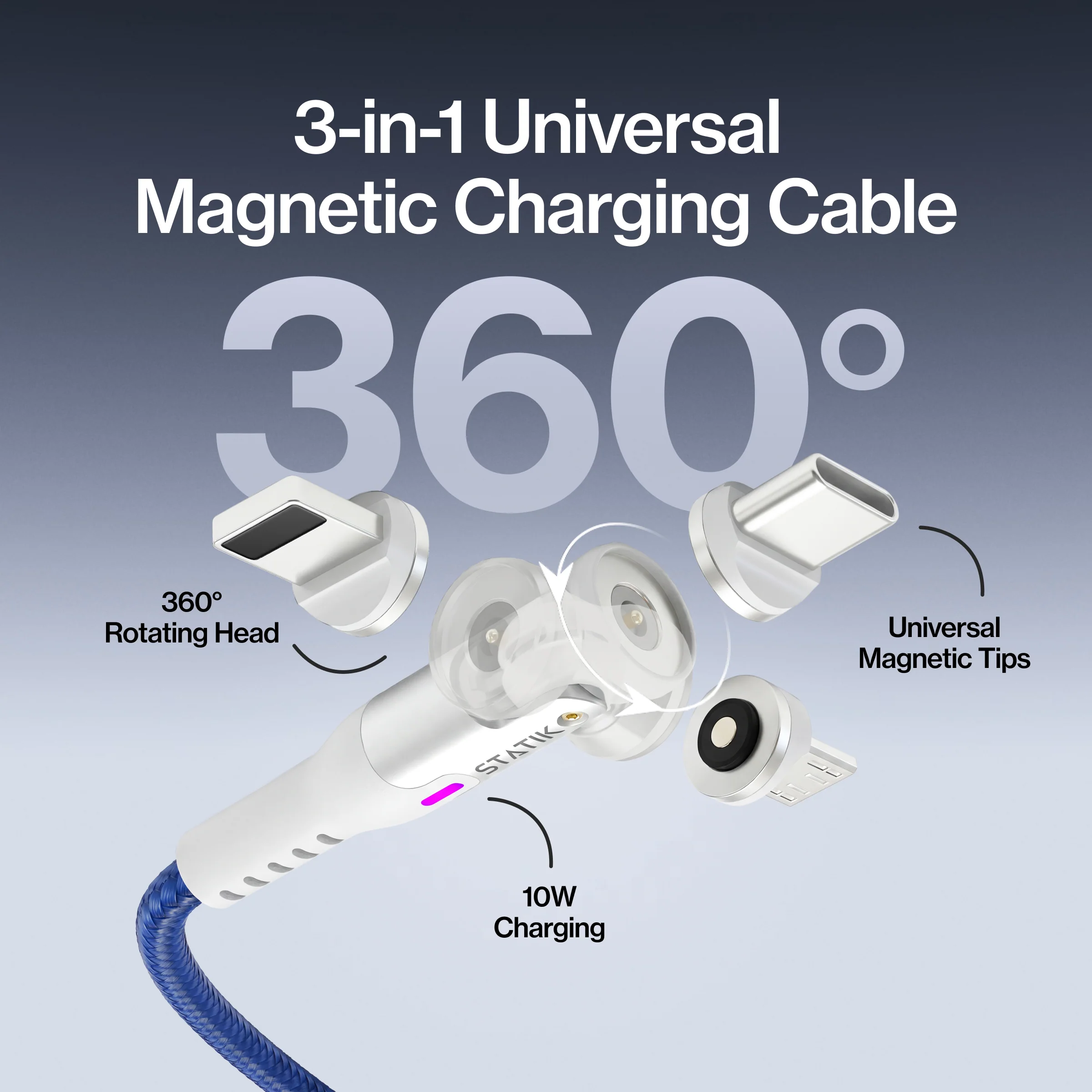 Statik® 360 | Universal Magnetic Charge Cable - Image 23