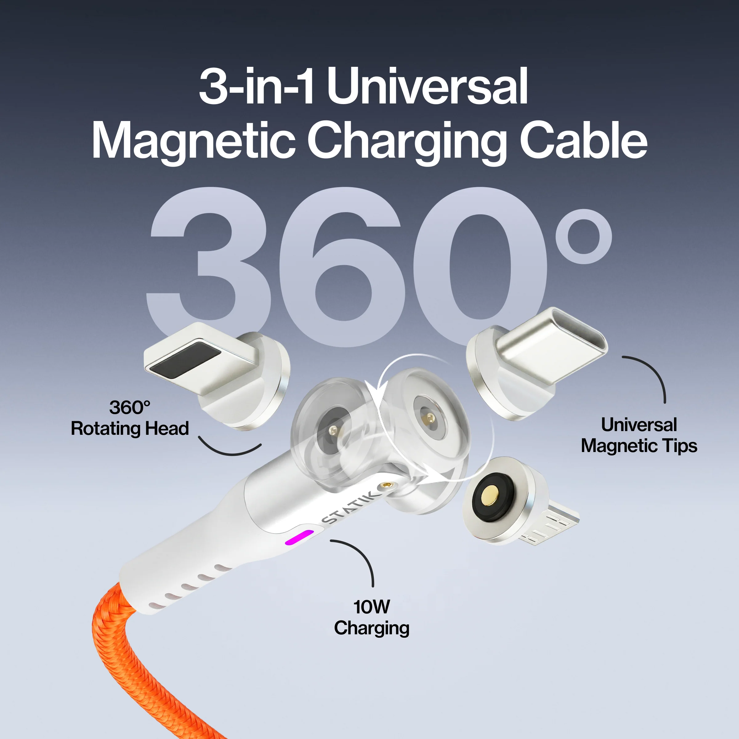 Statik® 360 | Universal Magnetic Charge Cable - Image 3